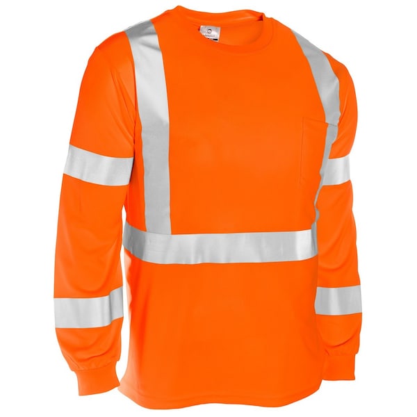 XL, Orange, Class 3, Long Sleeve Class 3 T-Shirt
